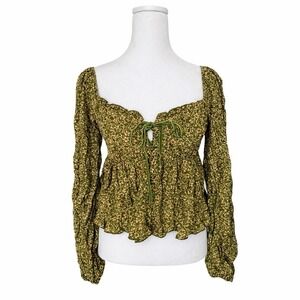 NWT Collab Y2K Fairy Grunge Babydoll Peasant Top S Boho Corset Cottage Forest